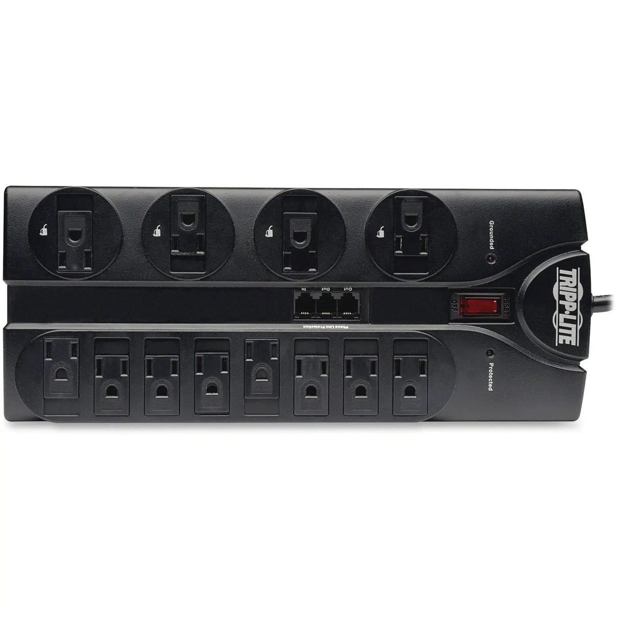 EATON Tripp Lite Surge Protector Power Strip 12 Outlets 8ft Cord Tel/Modem 2160J - 12 x NEMA 5-15R - 1875 VA - 2160 J - 120 V AC Input - Phone/Fax/Modem/DSL - TLP1208TEL