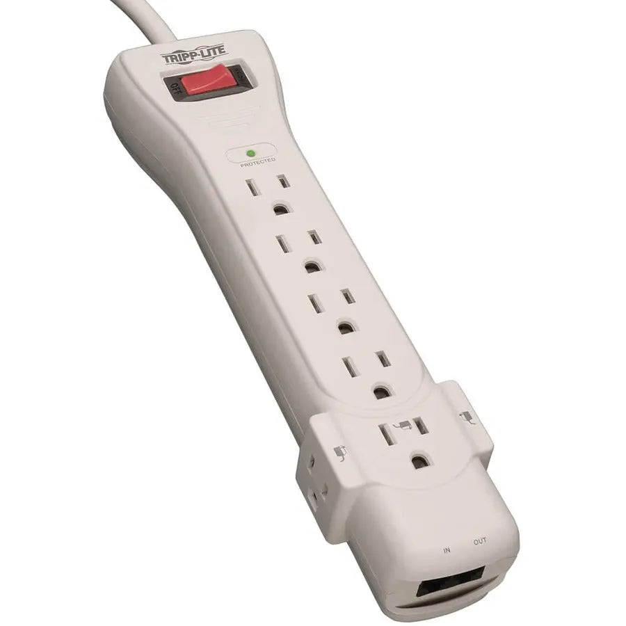 EATON Tripp Lite Surge Protector Power Strip 120V 7 Outlet RJ11 6' Cord 1080 Joules - 7 x NEMA 5-15R - 1800 VA - 1080 J - 120 V AC Input - 120 V AC Output - Phone