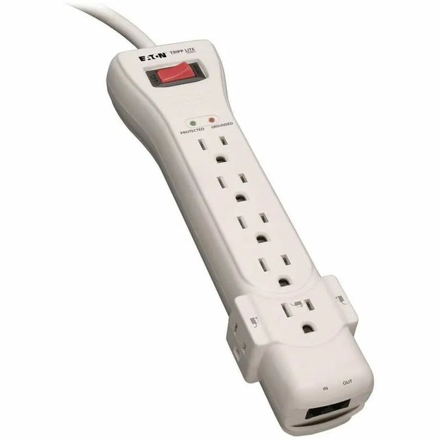 EATON Tripp Lite Surge Protector Power Strip 120V 7 Outlet RJ11 7' Cord 2520 Joules - 7 x NEMA 5-15R - 1800 VA - 2520 J - 120 V AC Input - 120 V AC Output