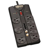 EATON Tripp Lite Surge Protector Power Strip 120V 8 Outlet RJ11 Coax 8' Cord 2160 Joule - Receptacles: 8 x NEMA 5-15R - 2160J