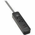 EATON Tripp Lite Surge Protector Power Strip 2-Outlet with 2 USB Ports 2.1A 6ft Cord - 2 x NEMA 5-15/20R, 2 x USB - 1800 VA - 450 J - 120 V AC Input - TLP206USB