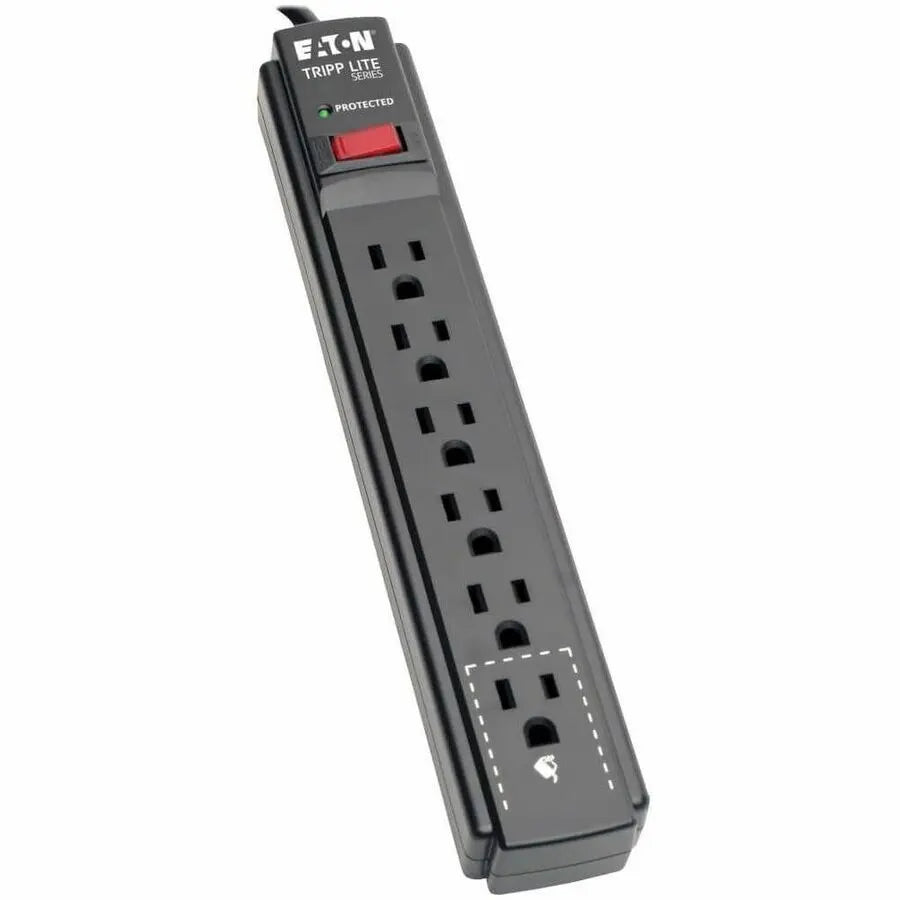EATON Tripp Lite Surge Protector Power Strip 6 Outlet 15 ft Cord Black 790 J - 6 x NEMA 5-15R - 1875 VA - 790 J - 120 V AC Input - TLP615B