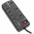 EATON Tripp Lite Surge Protector Power Strip 8-Outlet 2 USB Charging Ports 8ft Cord - 8 x NEMA 5-15R, 2 x USB - 1875 VA - 1200 J - 120 V AC Input - TLP88USBB