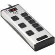 EATON Tripp Lite Surge Protector Power Strip 8-Outlet Metal with USB-A & USB C Charging - 8 x NEMA 5-15R, 2 x USB - 1800 VA - 2100 J - 120 V AC Input - TLM88USBC