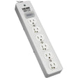 EATON Tripp Lite Surge Protector Power Strip Medical Hospital Metal 6 Outlet 15' Cord - Receptacles: 6 x NEMA 5-15R - 1050J - SPS-615-HG