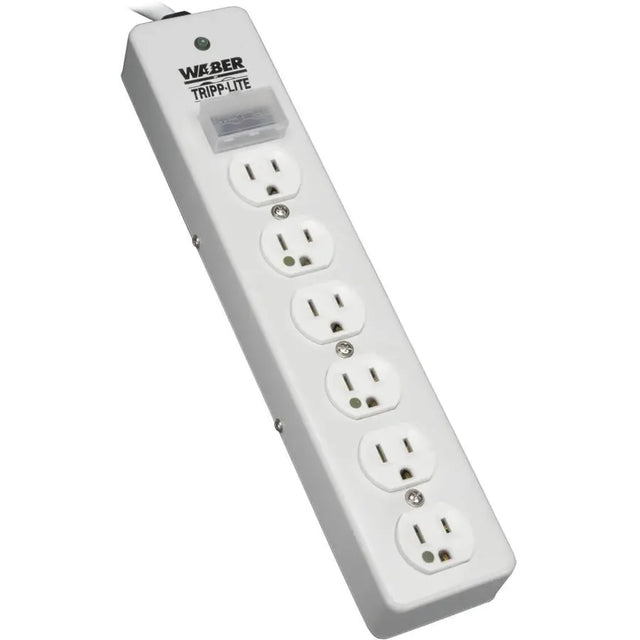 EATON Tripp Lite Surge Protector Power Strip Medical Hospital Metal 6 Outlet 15' Cord - Receptacles: 6 x NEMA 5-15R - 1050J - SPS-615-HG