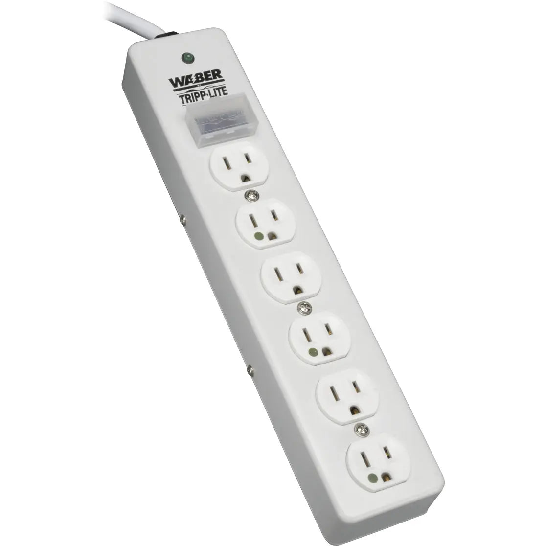 Tripp Lite Surge Protector Power Strip Medical Hospital RT Angle Plug 6 Outlet 10' Cord - 6 x NEMA 5-15R - 1800 VA - 1050 J - 120 V AC Input - 120 V AC Output - SPS610HGRA EATON