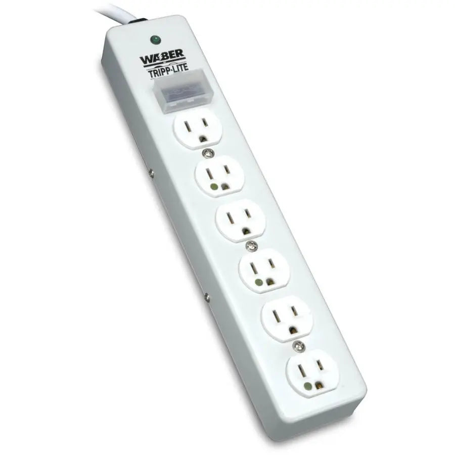 Tripp Lite Surge Protector Power Strip Medical Hospital RT Angle Plug 6 Outlet 10' Cord - 6 x NEMA 5-15R - 1800 VA - 1050 J - 120 V AC Input - 120 V AC Output - SPS610HGRA EATON