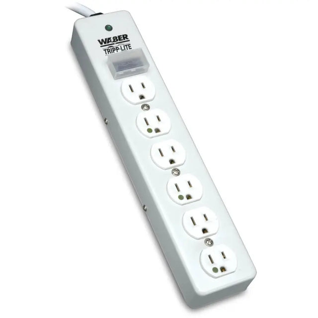 Tripp Lite Surge Protector Power Strip Medical Hospital RT Angle Plug 6 Outlet 10' Cord - 6 x NEMA 5-15R - 1800 VA - 1050 J - 120 V AC Input - 120 V AC Output - SPS610HGRA EATON