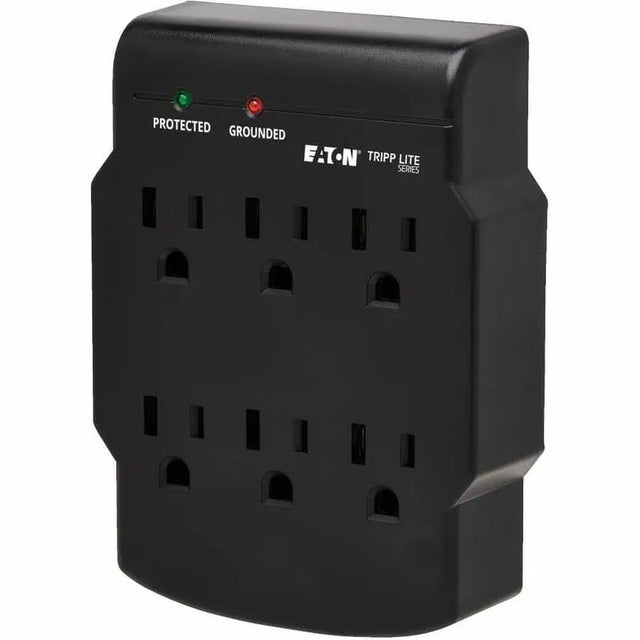 EATON Tripp Lite Surge Protector Wallmount Direct Plug In 120V 6 Outlet 540 Joules Black - Receptacles: 6 x NEMA 5-15R - 540J - SK6-0B