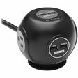 EATON Tripp Lite Surge Protector with 3-Outlets & 4 USB Ports Spherical Black 6ft Cord - 3 x NEMA 5-15R, 4 x USB - 1800 VA - 540 J - 120 V AC Input - TLP36USB