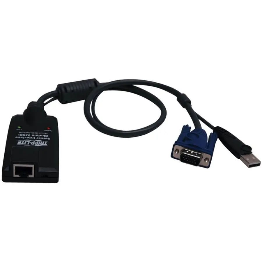 EATON Tripp Lite TAA / GSA USB Server Interface Module for B064 -IPG KVM Switches - Data Transfer Cable - First End: 1 x RJ-45 Network - Female - Second End: 1 x USB Type A - Male, 1 x 15-pin HD-15 - Male -...  - B055-001-USB-V2