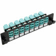 EATON Tripp Lite Toolless Pass-Through Fiber Patch Panel MMF/SMF 8 LC Connectors - 8 Port(s) - 8 x Duplex - Black - Wall Mountable - N492-08D-LC