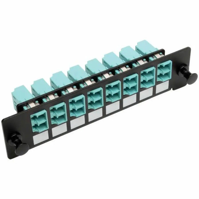 EATON Tripp Lite Toolless Pass-Through Fiber Patch Panel MMF/SMF 8 LC Connectors - 8 Port(s) - 8 x Duplex - Black - Wall Mountable - N492-08D-LC