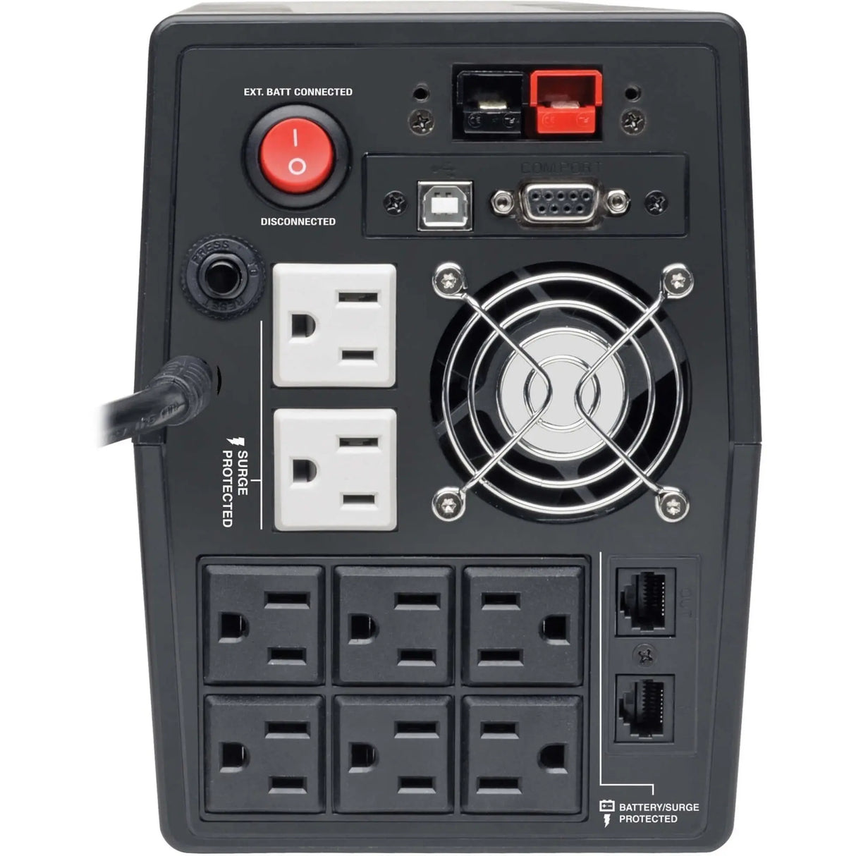EATON Tripp Lite UPS 1500VA 940W Battery Back Up Tower AVR 120V USB RJ11 RJ45 - Tower - 4 Hour Recharge - 5 Minute Stand-by - 110 V AC Input - 120 V AC Output - 2 x NEMA 5-15R, 6 x NEMA 5-15R - OMNIVS1500XL