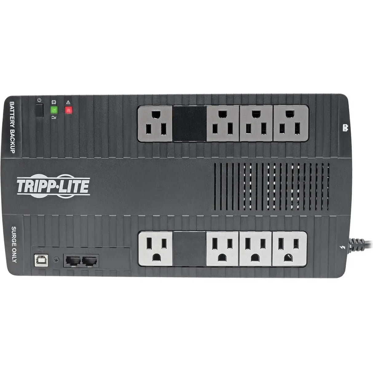 EATON Tripp Lite UPS 700VA 350W Desktop Battery Back Up AVR Compact 120V USB RJ11 50/60Hz - Desktop - 2 Minute Stand-by - 110 V AC Input - 120 V AC Output - 8 x NEMA 5-15R - AVR700U