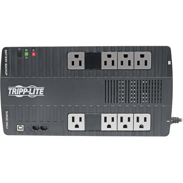 EATON Tripp Lite UPS 700VA 350W Desktop Battery Back Up AVR Compact 120V USB RJ11 50/60Hz - Desktop - 2 Minute Stand-by - 110 V AC Input - 120 V AC Output - 8 x NEMA 5-15R - AVR700U