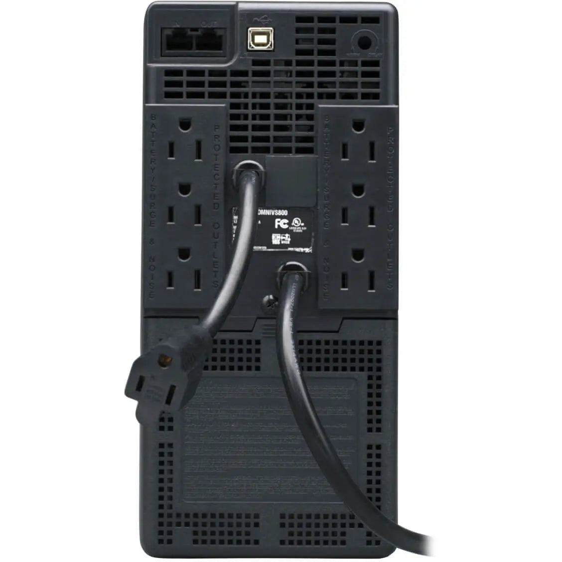 EATON Tripp Lite UPS 800VA 475W Battery Back Up Tower AVR 120V USB RJ11 RJ45 - Tower - 4 Hour Recharge - 3.50 Minute Stand-by - 110 V AC Input - 120 V AC Output - 6 x NEMA 5-15R, 1 x NEMA 5-15R - OMNIVS800