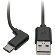 EATON Tripp Lite USB 2.0 Hi-Speed Cable A to USB Type C USB C M/M Right-Angle 3ft 3' - USB for Hard Drive, Workstation, Tablet, Smartphone, Car Charger, Wall Charger, Hub, MacBook, Ultrabook, Chromebook, Pr...  - U038-003-CRA