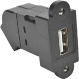 EATON Tripp Lite USB 2.0 Keystone Panel Mount Coupler All-in-One Angled F/F Black - 1 x Type A Female USB - 1 x Type A Female USB - Nickel Plated Connector - Gold Plated Contact - Black - U060-000-KPA-BK