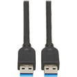 EATON Tripp Lite USB 3.0 SuperSpeed A to A Cable for Tripp Lite USB 3.0 All-in-One Keystone/Panel Mount Couplers (M/M), Black,15 ft. (4.6 m) - 15.09 ft USB Data Transfer Cable for Peripheral Device, Compute...  - U325-015