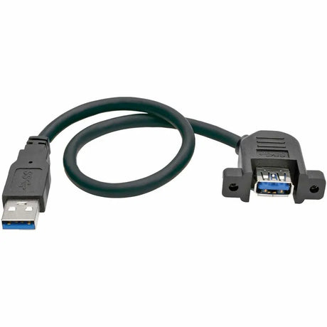 EATON Tripp Lite USB 3.0 Superspeed Panel Mount Type-A Extension Cable M/F 1 ft - USB for Chromebook, Keyboard, Hard Drive, Flash Drive - 640 MB/s - Extension Cable - 1 ft - 1 x Type A Male USB - 1 x Type A - U324-001-APM
