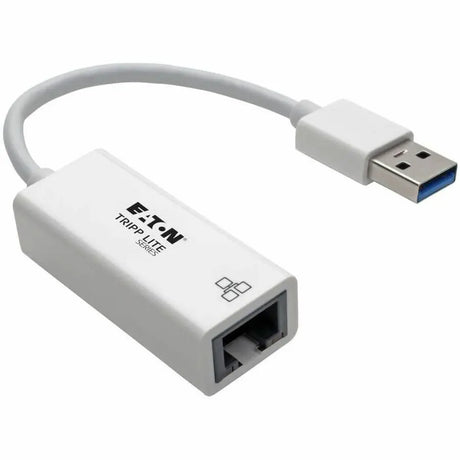 EATON Tripp Lite USB 3.0 SuperSpeed to Gigabit Ethernet NIC Network Adapter RJ45 10/100/1000 White - USB 3.0 - 1 x Network (RJ-45) - Twisted Pair - U336-000-GBW