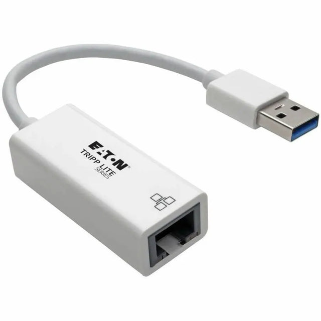 EATON Tripp Lite USB 3.0 SuperSpeed to Gigabit Ethernet NIC Network Adapter RJ45 10/100/1000 White - USB 3.0 - 1 x Network (RJ-45) - Twisted Pair - U336-000-GBW