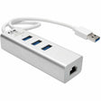 EATON Tripp Lite USB 3.0 SuperSpeed to Gigabit Ethernet NIC Network Adapter w/ 3 Port USB Hub - USB 3.0 - 1 Port(s) - 1 x Network (RJ-45) - Twisted Pair - U336-U03-GB
