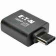 EATON Tripp Lite USB 3.1 Gen 1.5 Adapter USB-C to USB Type A M/F 5 Gbps Tablet Smart Phone - 1 x Type C Male USB - 1 x Type A Female USB - Nickel Plated Connector - Black - U428-000-F
