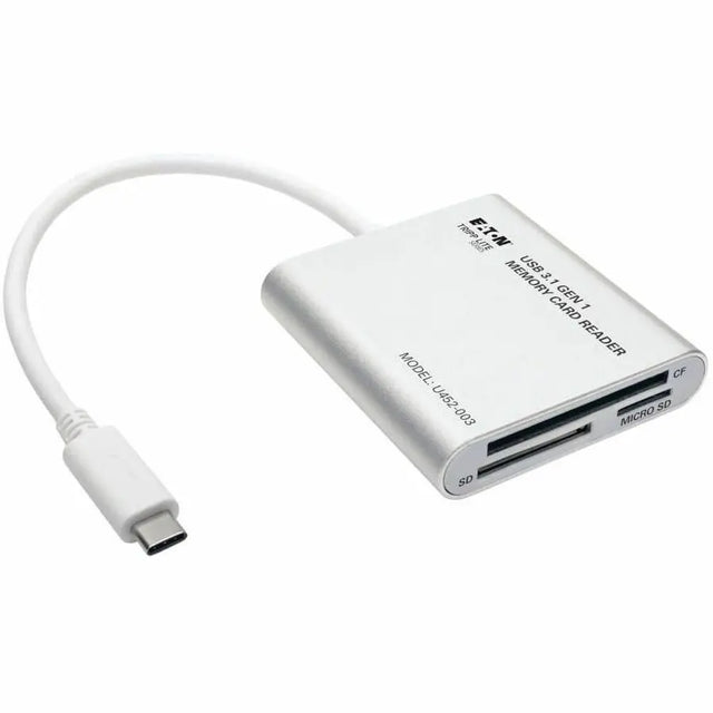 EATON Tripp Lite USB 3.1 Gen 1 Multi-Drive Smart-Card Flash-Memory Media Reader/Writer - SD, SDHC, SDXC, Reduced Size MultiMediaCard (MMC), MMCmobile, MMCplus, microSD, TransFlash, microSDHC, Memory Stick M - U452-003