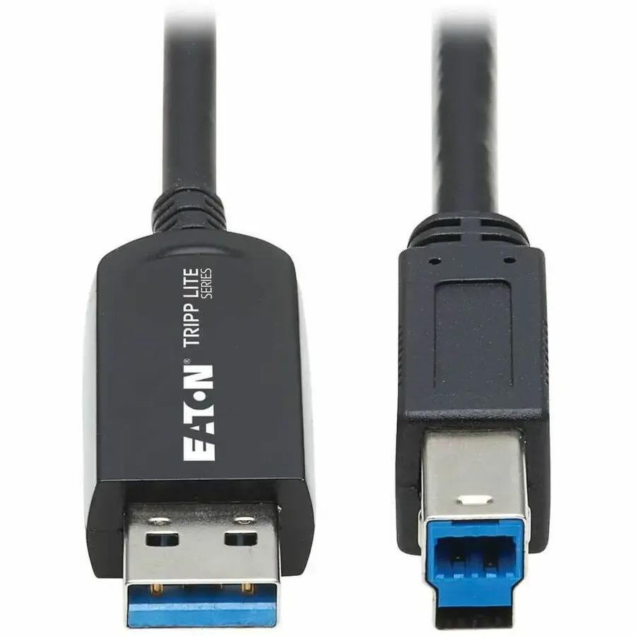 EATON Tripp Lite USB 3.2 Gen 1 Plenum-Rated Fiber Active Optical Cable (AOC) - 5 Gbps, (A to B M/M), Black, 30 m - 98.43 ft Fiber Optic Data Transfer Cable for Printer, Scanner, Desktop Computer, Notebook, ...  - U328F-30M