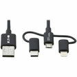 EATON Tripp Lite USB-A to Lightning, USB Micro-B and USB C Sync/Charge Cable Universal 6ft - 6 ft Lightning/Micro-USB/USB/USB-C Data Transfer Cable for Computer, Notebook, Wall Charger, Mobile Device, Smart...  - M101-006-LMC-BK