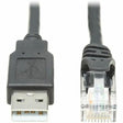 EATON Tripp Lite USB-A to RJ45 Rollover Console Cable Cisco Compatible M/M 10ft - 10 ft RJ-45/USB Data Transfer Cable for Switch, Router, Modem, Computer, Notebook - First End: 1 x RJ-45 Male Network - Seco...  - U009-010-RJ45-X