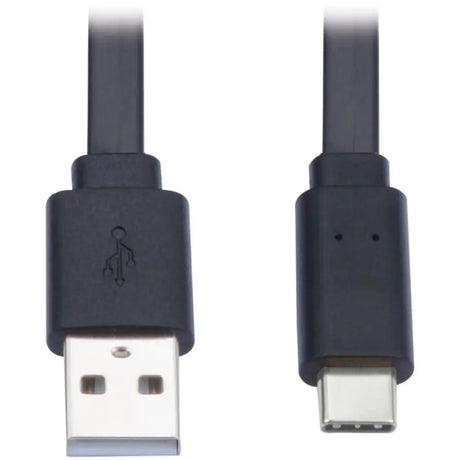 EATON Tripp Lite USB-A to USB C Cable Flat USB 2.0 M/M Thunderbolt 3 Black 3ft - 3 ft USB/USB-C Data Transfer Cable for Smartphone, Computer, Wall Charger, Car Charger, Mobile Device, MacBook Pro, Notebook,...  - U038-003-FL