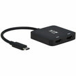 EATON Tripp Lite USB C Adapter Dual-Display 4K 60Hz HDMI HDR 4:4:4 HDCP 2.2 Black - 1 x Type C USB 3.2 (Gen 2) Powered USB Male - 2 x HDMI HDMI 2.0 Digital Audio/Video Female - 3840 x 2160 Supported - Nicke...  - U444-2H-MST4K6