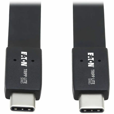 EATON Tripp Lite USB C Cable Flat USB 3.1 10 Gbps M/M Thunderbolt 3 Black 16in - 1.33 ft USB-C Data Transfer Cable for Smartphone, Computer, Charger, Power Bank, Notebook, Docking Station, Wall Charger, Mac...  - U420-16N-G25AFL