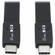 EATON Tripp Lite USB C Cable Flat USB 3.1 Gen2 10Gbps M/M Thunderbolt 3 Black 3ft - 3 ft USB-C Data Transfer Cable for Smartphone, Computer, Charger, Power Bank, Mobile Device, Tablet, MacBook Pro, Notebook...  - U420-003-G2-FL
