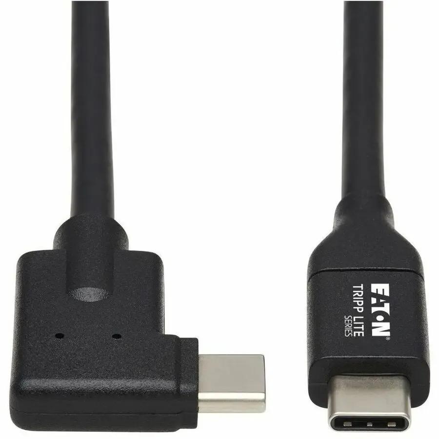 EATON Tripp Lite USB C Cable USB 3.2 Gen 1 Right-Angle 60W PD Charging M/M 1ft - 1 ft Thunderbolt 3 Data Transfer Cable for Smartphone, Computer, Charger, Power Bank, MacBook Pro, Chromebook, Notebook, Dock...  - U420-001-RA