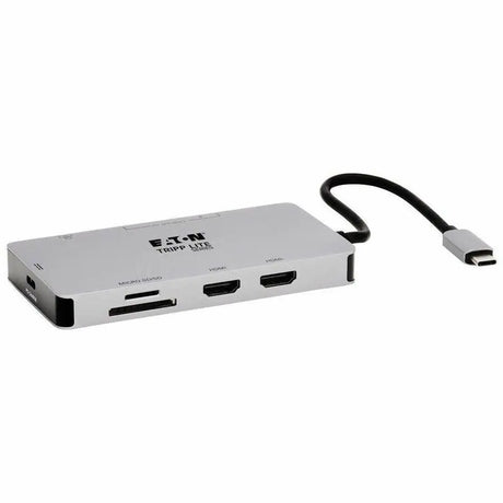 EATON Tripp Lite USB C Dock Dual-Display HDMI USB Hub Memory Card Gbe PD Charging Docking Station - for TV/Monitor/Projector/Notebook/Smartphone/Tablet/Desktop PC - 100 W - USB Type C - 2 Displays Supported...  - U442-DOCK8G-GG
