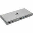 EATON Tripp Lite USB-C Dock, Triple Display - 4K HDMI/DisplayPort, VGA, USB 3.2 Gen 1, USB-A/USB-C Hub, GbE, 100W PD Charging, International Power Cables - for TV/Monitor/Projector/Notebook/Tablet/Desktop P - U442-DOCK4-INT