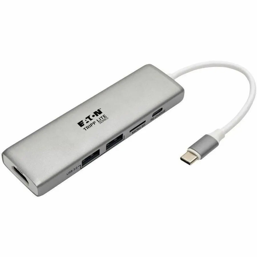 EATON Tripp Lite USB C Docking Station 4k @ 30Hz w/USB Hub HDMI Micro SD Charging, USB Type C, USB-C, USB Type-C - for Notebook/Tablet/Smartphone - 60 W - USB Type C - 2 x USB Ports - HDMI - Thunderbolt - W - U442-DOCK10-S