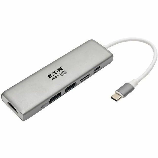 EATON Tripp Lite USB C Docking Station 4k @ 30Hz w/USB Hub HDMI Micro SD Charging, USB Type C, USB-C, USB Type-C - for Notebook/Tablet/Smartphone - 60 W - USB Type C - 2 x USB Ports - HDMI - Thunderbolt - W - U442-DOCK10-S