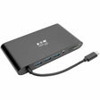 EATON Tripp Lite USB C Docking Station 4k USB Hub HDMI VGA mDP Gbe Charging Black, USB Type C, USB-C, USB Type-C - for Notebook/Tablet PC/Desktop PC/Smartphone - 60 W - USB Type C - 4 x USB Ports - 3 x USB  - U442-DOCK1-B
