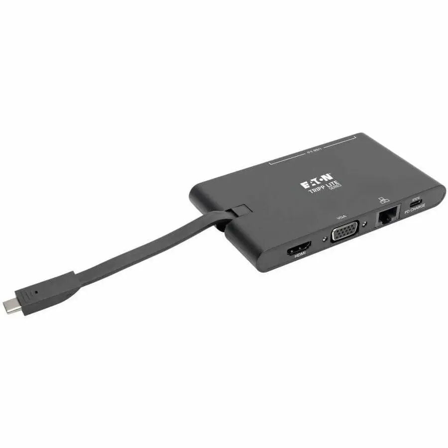 EATON Tripp Lite USB C Docking Station HDMI VGA GbE PD Charging USB Hub 4K Black, USB-C, USB Type-C - for Notebook/Tablet PC/Desktop PC/Smartphone - 100 W - USB 3.0 Type C - 4 x USB Ports - 2 x USB 3.0 - Ne...  - U442-DOCK3-B