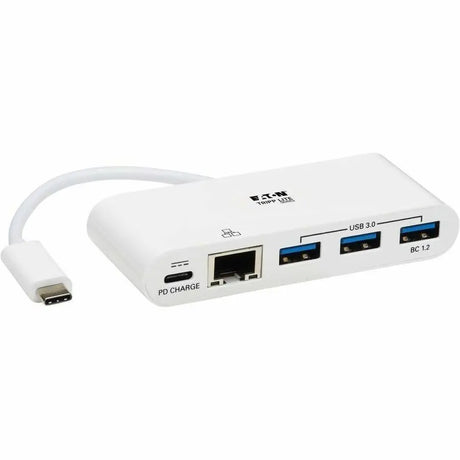 EATON Tripp Lite USB C Hub x3 USB-A, Gigabit Ethernet Port, Type C Charging Port - USB Type C - External - 3 USB Port(s) - 1 Network (RJ-45) Port(s) - 3 USB 3.1 Port(s) - U460-003-3AG-C