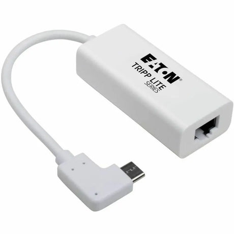 EATON Tripp Lite USB C to Gigabit Adapter Converter USB 3.1 Right-Angle White 6in - Thunderbolt 3 - 1 Port(s) - 1 - Twisted Pair - U436-06N-GBW-RA