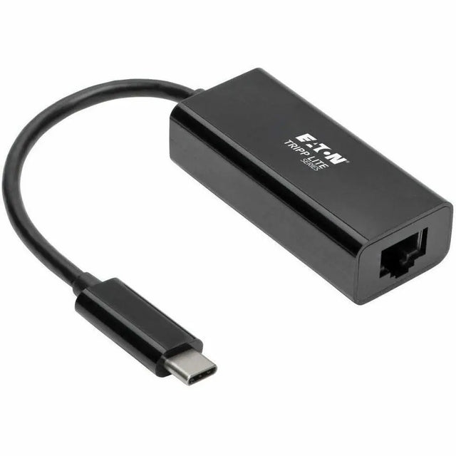EATON Tripp Lite USB C to Gigabit Ethernet Adapter USB Type C to Gbe 10/100/1000 Thunderbolt 3 Compatible Black - USB 3.1 Type C - 1 Port(s) - 1 - Twisted Pair - U436-06N-GB