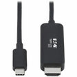 Tripp Lite USB C to HDMI Adapter Cable 4K, 4:4:4 Thunderbolt 3 Black 3ft - 3 ft HDMI/USB-C A/V Cable for Audio/Video Device, Monitor, Notebook, Tablet, MacBook Pro, Projector, TV, Gaming Computer, HDT...  - U444-003-HBE EATON