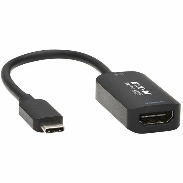 EATON Tripp Lite USB C to HDMI Adapter Cable 4K 60Hz M/F Thunderbolt 3 DP 1.2 6in - 1 x Type C Male USB - 1 x HDMI Female Digital Audio/Video - 4096 x 2160 Supported - Nickel Connector - Gold Contact - Blac...  - U444-06N-HDR-B